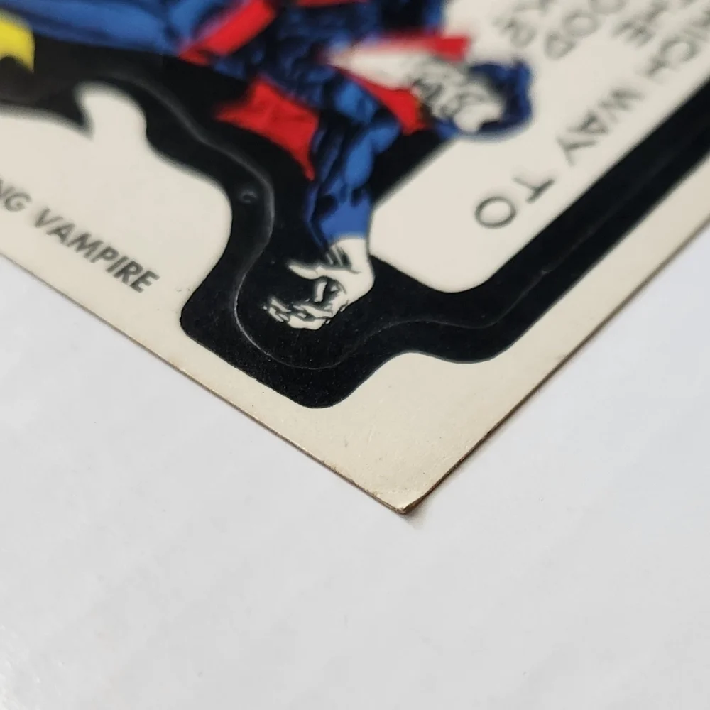 🧛‍♂️VINTAGE 1975 Topps Marvel Comic Book Heroes MORBIUS Sticker - Rare Tan Back